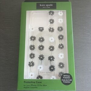 KATE SPADE Protective Case Magsafe For IPHONE 15 PRO‎ MAX Floral Black Clear
